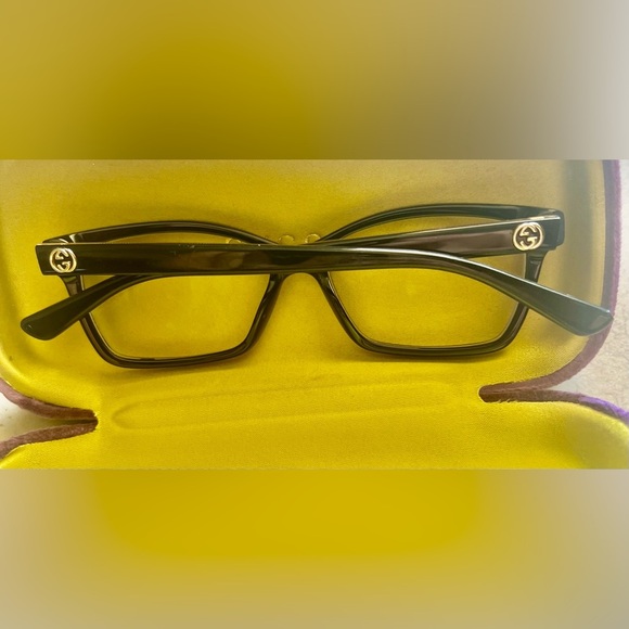 Black Gucci bold & classic black full-rim frame eyeglasses w/ signature Gucci main image 6